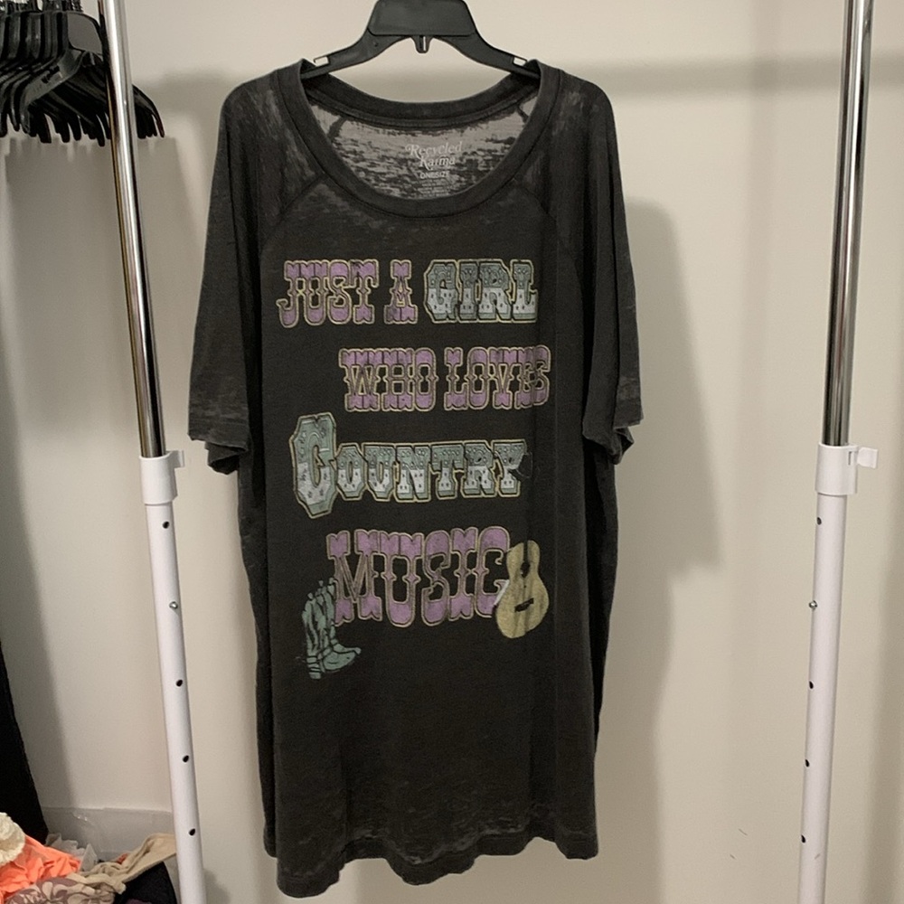 NWOT Country Music One Size T-Shirt Dress RECYCLED KARMA - Picture 6 of 9